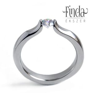 Liliom eljegyzési gyűrű cirkóniával