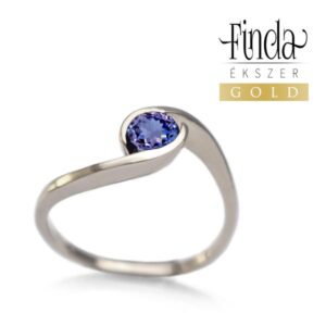 Ölelés fehér arany tanzanit eljegyzési gyűrű