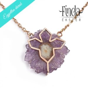 Egyedi rozé arany medál ametiszttel