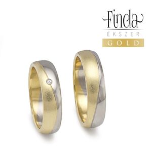 Amplitude kétszínű arany karikagyűrű - sárga és fehér