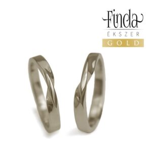 Twist möbius csavart fehér arany karikagyűrű